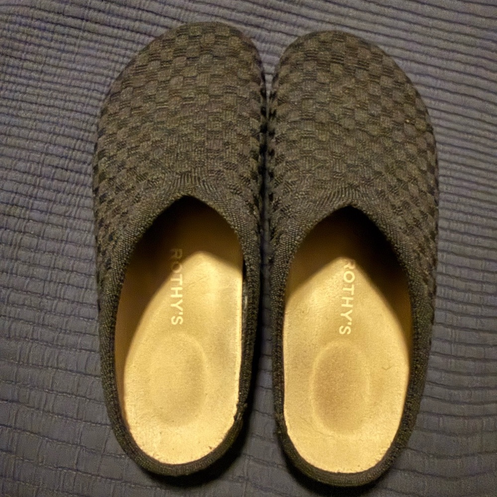 Rothy's Women's Casual Clog Hemp Black Slippers